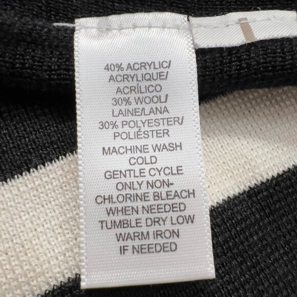 LOFT Women’s Black White Striped Long Sleeve Sweater Dress Size XS - Picture 8 of 12